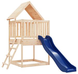 Drewniany plac zabaw z domkiem i zjeżdżalnią - Rostin