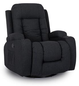 Czarny rozkładany fotel obrotowy do masażu - Imar 4X