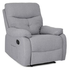 Szary relaksacyjny fotel z podnóżkiem - Edip 4X
