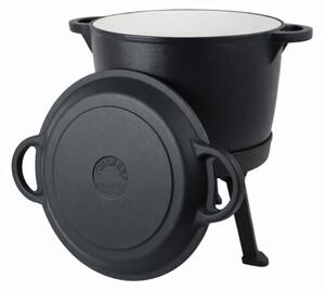Kociołek żeliwny garnek na ognisko 2w1 emaliowany 12L grill ROSSNER