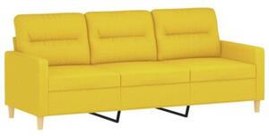 Sofa 3-osobowa z poduszkami, jasnoÅ¼Ã³Åta, 180 cm, tkanina
