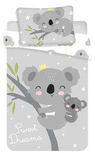 Szara bawełniana pościel dziecięca do łóżeczka 100x135 cm Koala "Sweet Dreams" – Jerry Fabrics