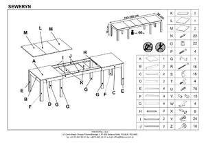 Halmar Stół Rozkładany Seweryn Kuchnia/Jadalnia/Biuro/Pracownia Nowoczesny Beżowy/Biały 90X160(300)