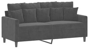 Sofa 2-osobowa, czarna, 140 cm, tapicerowana aksamitem