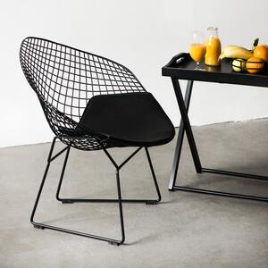 Krzesło HarryArm czarne poduszka czarna metalowe