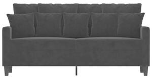 Sofa 2-osobowa, czarna, 140 cm, tapicerowana aksamitem