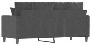 Sofa 2-osobowa, czarna, 140 cm, tapicerowana aksamitem