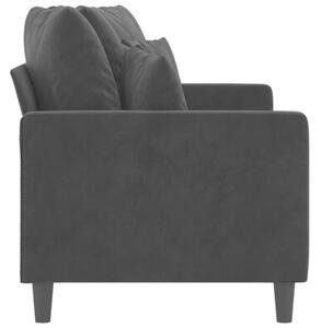 Sofa 2-osobowa, czarna, 140 cm, tapicerowana aksamitem