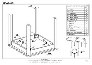 Halmar Stół Rozkładany Gracjan Kuchnia/Jadalnia Minimalistyczny Biały/Olcha/Brązowy 80X80(160)