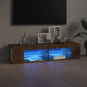 Szafka TV z oświetleniem LED, brązowy dąb, 135x39x30 cm