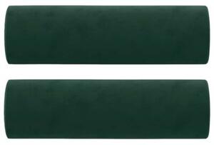 Sofa 2-osobowa z poduszkami, ciemnozielona, 140 cm, aksamit