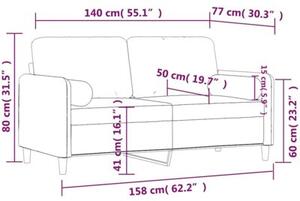 Sofa 2-osobowa z poduszkami, ciemnozielona, 140 cm, aksamit
