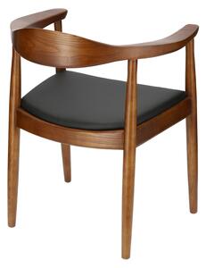 Krzesło President inspirowane Kennedy brązowy ciemny drewniane