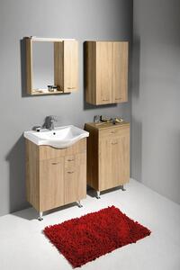 Aqualine Keramia Fresh szafka 60 cm podumywalkowa wisząca dąb platin 50066
