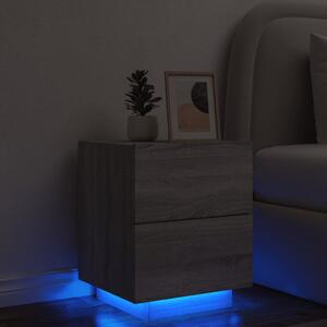 Szafka nocna z LED, szary dąb sonoma, materiał drewnopochodny