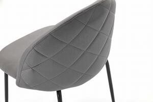 EMWOmeble Krzesło tapicerowane THDC015-2 szary welur/czarne nogi