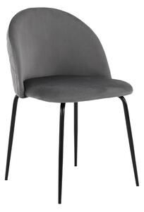 EMWOmeble Krzesło tapicerowane THDC015-2 szary welur/czarne nogi