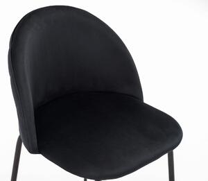 MebleMWM Krzesło tapicerowane THDC015-2 czarny welur | czarne nogi