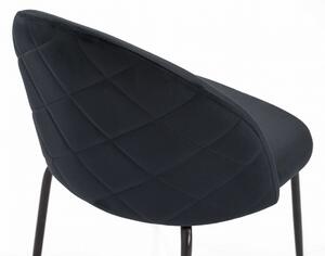 EMWOmeble Krzesło tapicerowane THDC015-2 czarny welur/czarne nogi