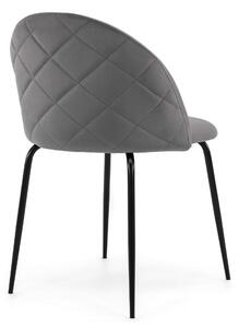 MebleMWM Krzesło tapicerowane THDC015-2 szary welur | czarne nogi