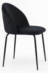 MebleMWM Krzesło tapicerowane THDC015-2 czarny welur | czarne nogi