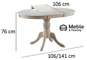 Signal Meble Stół Olivia Bianco Kuchnia/Jadalnia/Salon Klasyczny/Vintage Beżowy/Kremowy 106X(106-141)
