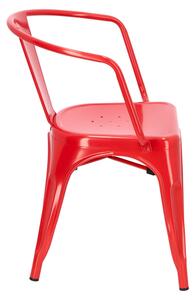 Krzesło Paris Arms czerwone inspirowane Tolix