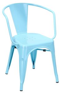 Krzesło Paris Arms niebieskie inspirowane Tolix