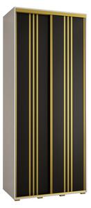 Szafa przesuwna wysoka Davos 6 120, gł. 45 cm biały + czarny + złoty