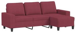 Sofa 3-osobowa z podnÃ³Å¼kiem winna czerwieÅ 180 cm, tkaninÄ