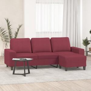 Sofa 3-osobowa z podnÃ³Å¼kiem winna czerwieÅ 180 cm, tkaninÄ