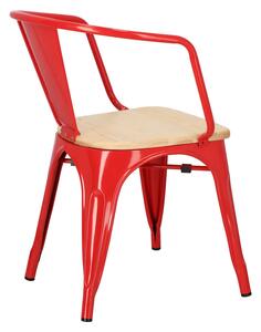 Krzesło Paris Arms Wood czerwone sosna naturalna