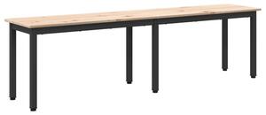 Nowoczesna ławka z litego drewna sosnowego z metalowymi nogami, 160 cm