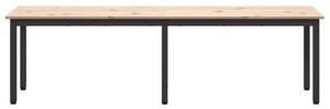 Nowoczesna ławka z litego drewna sosnowego z metalowymi nogami, 160 cm
