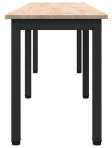 Nowoczesna ławka z litego drewna sosnowego z metalowymi nogami, 160 cm