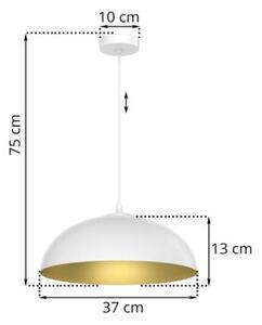 Lampa wisząca Light Home LH Misa 1xE27 klosz 37cm biały/złoty
