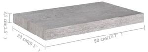 Półka ścienna, szarość betonu, 50x23x3,8 cm, mdf