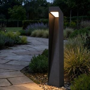Słupek oświetleniowy LED Lucande Louran, wysokość 90 cm, czarna, światło Louran, czarny, aluminium, nowoczesny