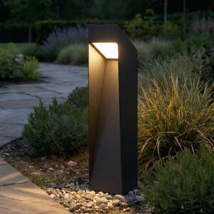 Lampa ogrodowa stojąca Louran Lucande, czarny, aluminium, nowoczesny