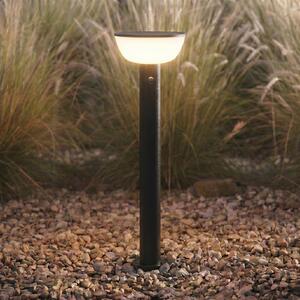 Lampa ogrodowa LED z zasilaniem słonecznym Lindby Obintu, czarna, 63 cm, Obintu Lindby, możliwość ściemniania, czarny, metal, nowoczesny