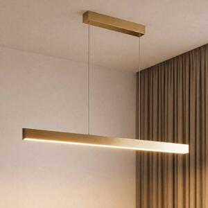 Lampa wisząca Mylosh Lucande, możliwość ściemniania, mosiężny / złoty, salon / jadalnia, aluminium, nowoczesny