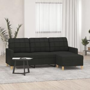 Sofa 3-osobowa z podnÃ³Å¼kiem, czarna, 180 cm, tkaninÄ