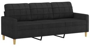 Sofa 3-osobowa z podnÃ³Å¼kiem, czarna, 180 cm, tkaninÄ