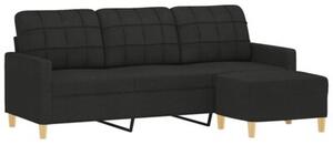 Sofa 3-osobowa z podnÃ³Å¼kiem, czarna, 180 cm, tkaninÄ