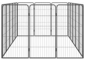 Kojec dla psa, 16 paneli, czarny, 50x100 cm, stal