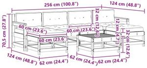 Modułowy zestaw mebli ogrodowych z litego drewna sosnowego w kolorze woskowego brązu