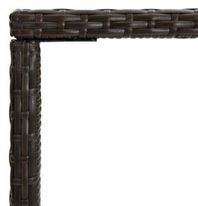 Ogrodowy stolik barowy, brązowy, 70x70x110cm, rattan pe i szkło
