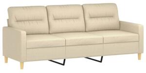 Sofa 3-osobowa, kremowa, 180 cm, tapicerowana tkaninÄ