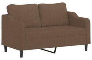Sofa 2-osobowa z poduszkami, brÄ zowa, 140 cm, tkanina