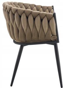 Nowoczesne stylowe krzesło jadalnia salon welur glamour KT220 brąz